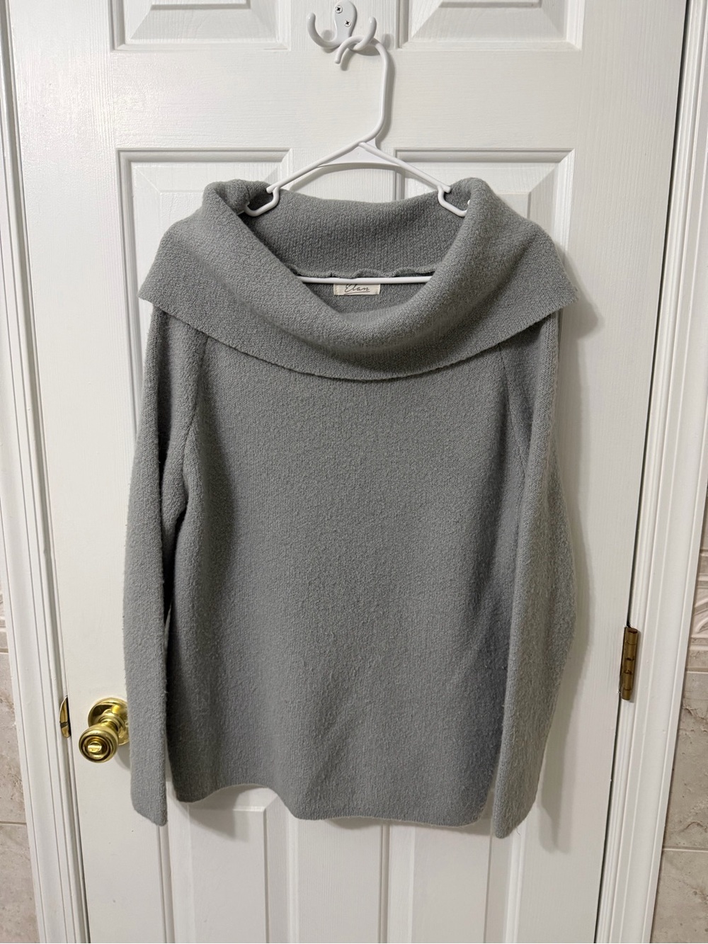 Elan Light Gray Cowl Neck Sweater